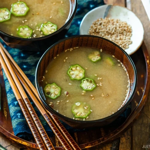 Natto Miso Soup with Okra Image