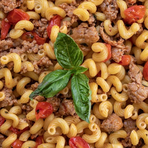 Tomato Basil Pasta with Italian Sausage Image