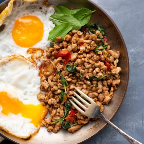 Thai Spicy Pork &amp; Egg Breakfast Image