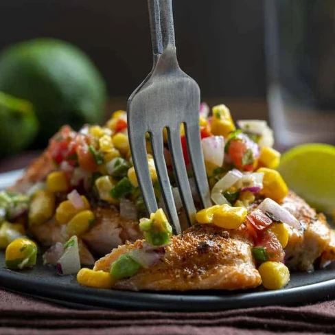 Blackened Salmon with Avocado Corn Salsa Image