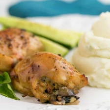 Baked Mushroom Stuffed Chicken Thighs Recipe Page