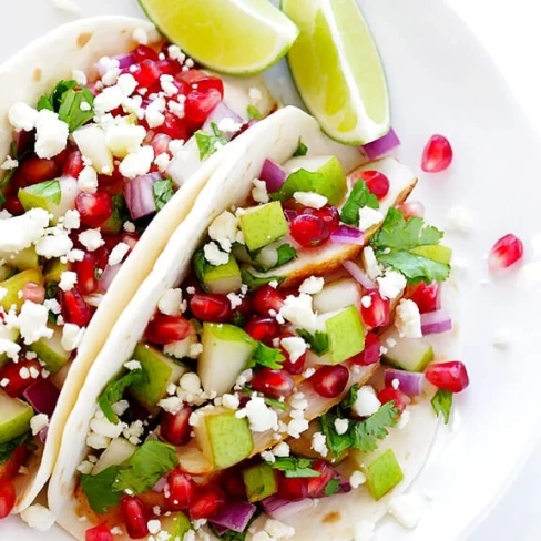 Pear and Pomegranate Tacos (Christmas Tacos) Image