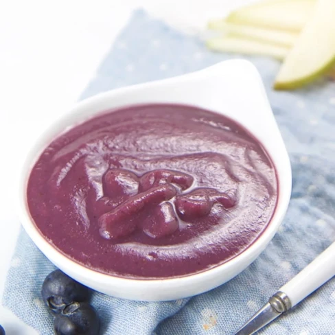 5-Minute Pear + Blueberry Baby Puree Image