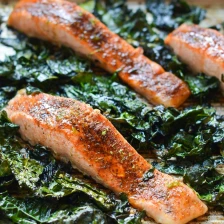 Sheet Pan Blackened Salmon with Garlicky Kale Recipe Page