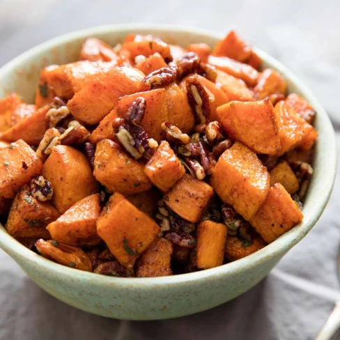 Smoky Spiced-Pecan Roasted Sweet Potatoes Recipe Image