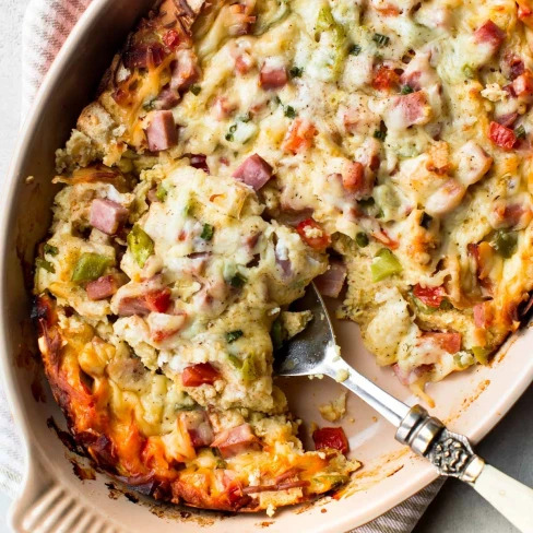 Overnight Ham &amp; Cheese Strata Image