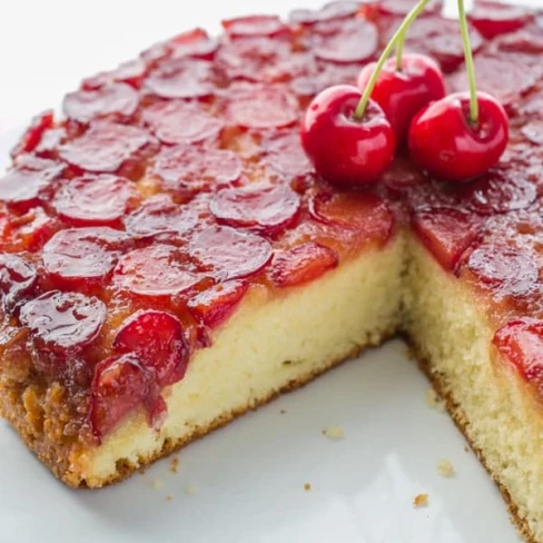 Cherry Upside-Down Cake Recipe Image