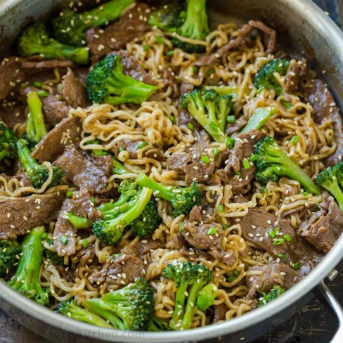 Beef and Broccoli Ramen Stir Fry Recipe Image