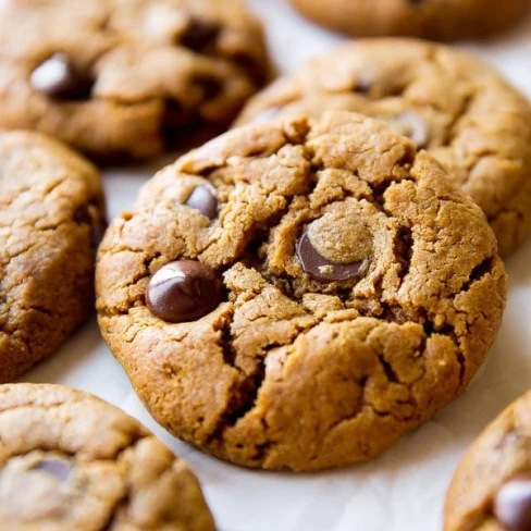 Flourless Almond Butter Chocolate Chip Cookies Image