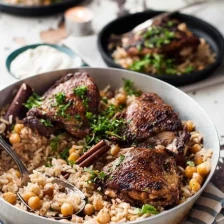 One Skillet Oven Baked Chicken Shawarma and Rice Pilaf Recipe Page