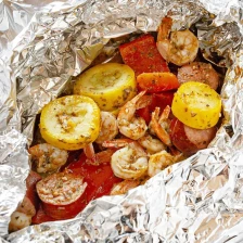 Garlic Shrimp and Sausage Foil Packs Recipe Page