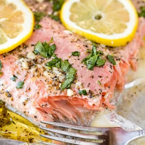 Easy Garlic Herb Baked Salmon Image