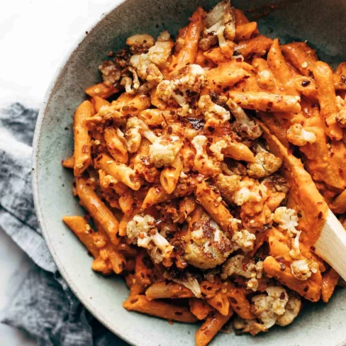 Red Pepper Pasta With Roasted Cauliflower Image