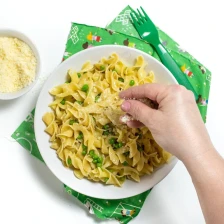 Kid-Requested Butter Noodles with Peas &amp; Parmesan Recipe Page