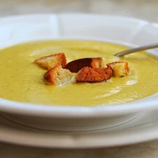 Broccoli &amp; Gruyère Soup with Homemade Croutons Recipe Page