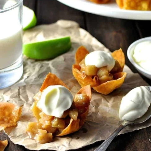 Mini Apple Pie Wonton Cups Image