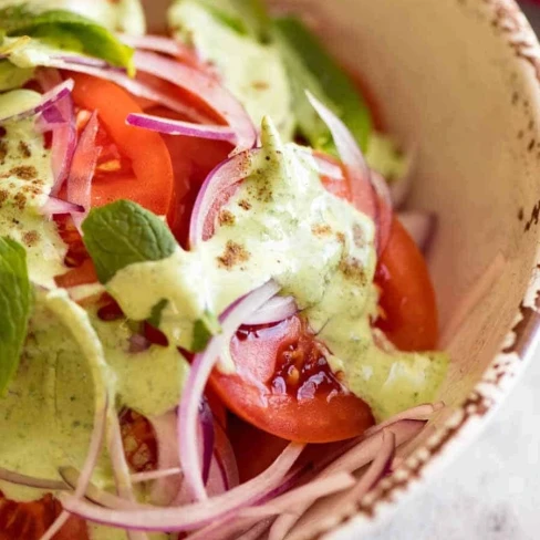 Indian Salad with Tomato and Mint Dressing Image