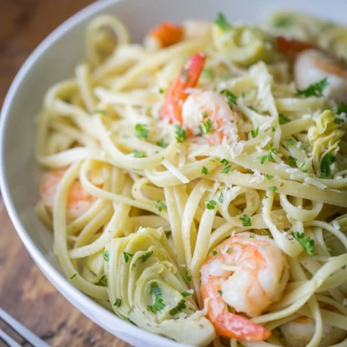 Shrimp and Artichoke Linguine Image