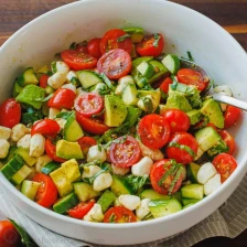 Tomato Cucumber Mozzarella Salad (VIDEO) Recipe Page