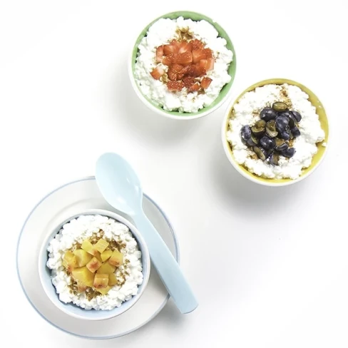 Cottage Cheese with Fruit Bowls Image