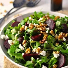 Throw Together Salad #1: Rocket (Arugula), Beetroot, Walnuts and Feta w/Balsamic Dressing Recipe Page