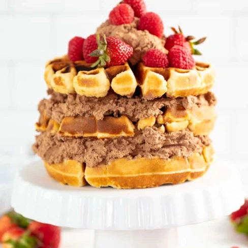 Easy Vanilla Waffle Cake Image