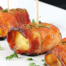 Sriracha-Honey Glazed Bacon-Wrapped Pineapple Recipe Page