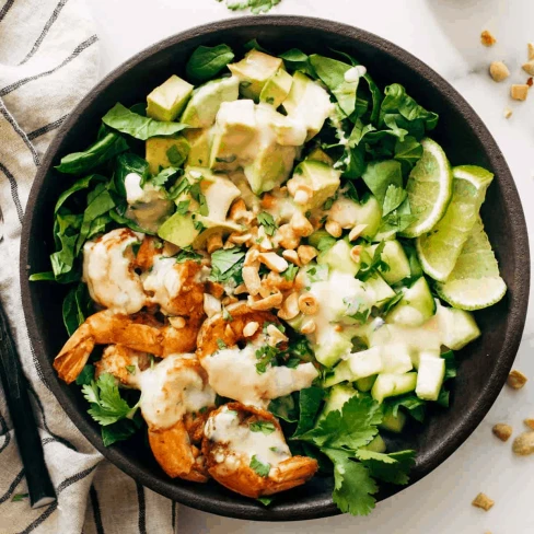 Shrimp And Avocado Salad With Miso Dressing Image