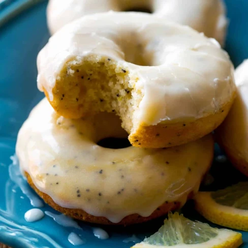 Glazed Lemon Poppy Seed Donuts Image