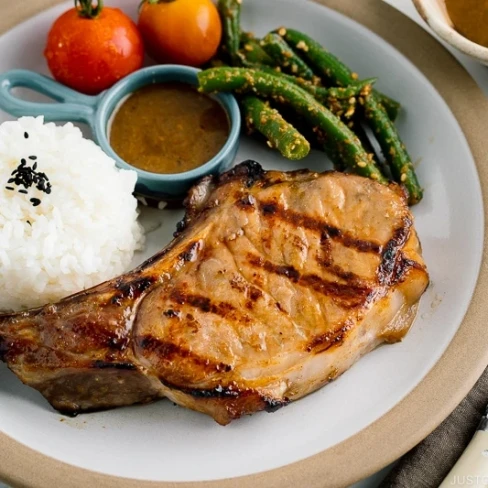 Grilled Kurobuta Pork Chops with Miso Sauce Image