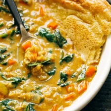 Smoky Red Lentil Soup with Spinach Recipe Page