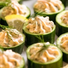 Cucumber Canapés with Smoked Salmon Mousse Recipe Page