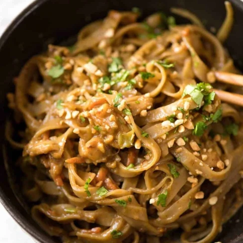 Stir Fried Noodles with Peanut Sauce Image