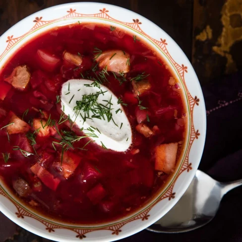 Hot Ukrainian Borscht Recipe (With Beets, Beef, Pork, and More) Image