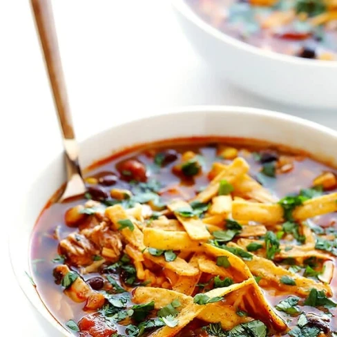 Slow Cooker Chicken Enchilada Soup Image