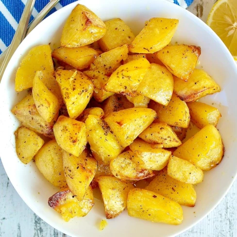 Authentic Greek Lemon Potatoes- Patates Fournou Lemonates Image