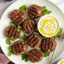 Grilled Moroccan Meatballs with Yogurt Sauce Recipe Page