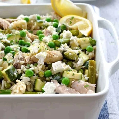 Chicken &amp; Green Vegetable Pilaf (One Pot Dinner) Image