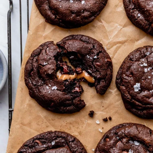 Salted Caramel Dark Chocolate Cookies Image