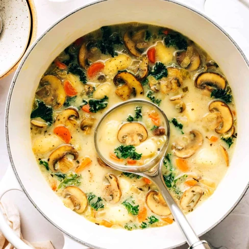 Gnocchi, Mushroom and Kale Soup Image