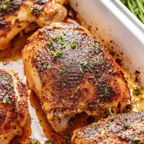 Crispy Oven Baked Chicken Thighs Image