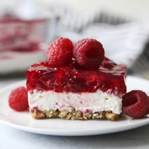 Raspberry Pretzel Salad Image