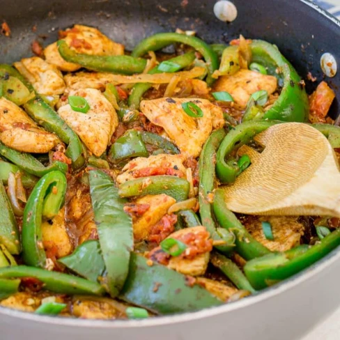 Garlic Chili Chicken And Pepper Skillet Image