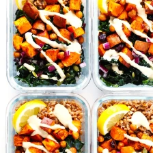 Roasted Sweet Potato, Chickpea and Kale Salad Bowls Recipe Page