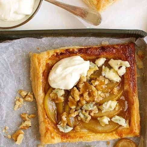 Caramelized Pears and Blue Cheese Tarts Image