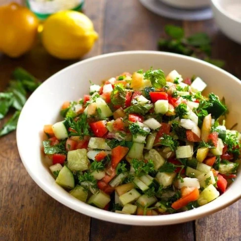 Middle Eastern Salad with Lemony Mint Dressing Image