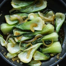 Sauteed Onion &amp; Garlic Bok Choy Recipe Page