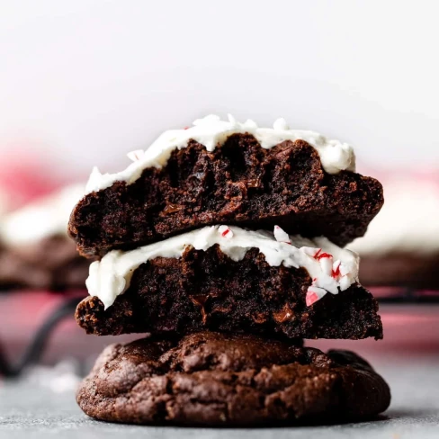 Peppermint Frosted Chocolate Cookies Image