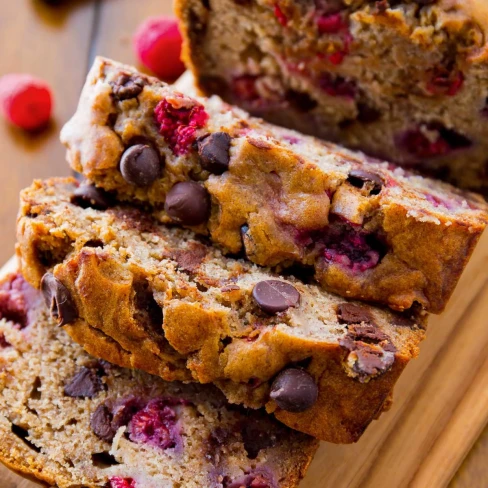 Dark Chocolate Chip Raspberry Banana Bread Image