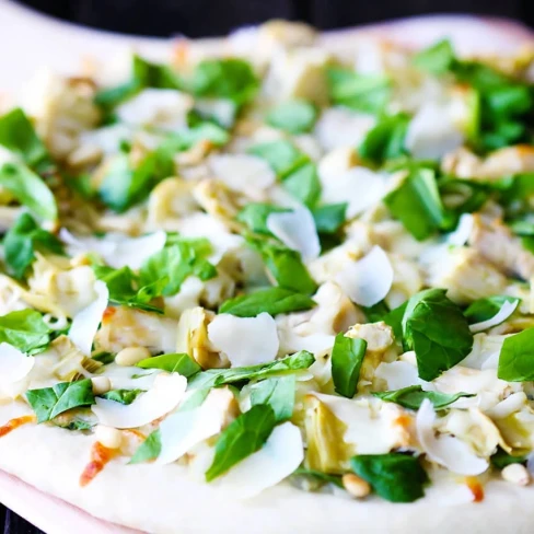 Spinach Artichoke Chicken Pizza Image